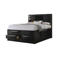 Coaster 202701  Briana contemporary style black finish wood queen captains bed with multiple drawers underneath