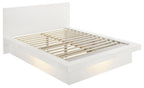 Coaster 202990Q 4 pc Jessica II contemporary modern style white finish wood queen bedroom set with paneled headboard LED lighting