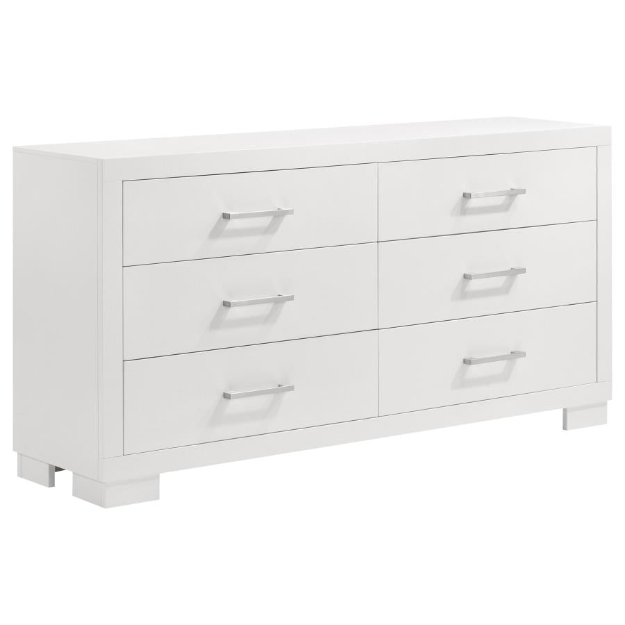 Coaster 202990Q 4 pc Jessica II contemporary modern style white finish wood queen bedroom set with paneled headboard LED lighting