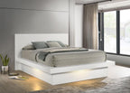 Coaster Jessica II White Queen Platform Bed with LED Lighting – 202990