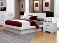 Coaster 202990Q-3PC 3 pc jessica ii contemporary modern white finish wood queen bedroom set with paneled headboard