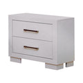 Coaster 202992 Jessica white finish wood contemporary modern style bed side table nightstand