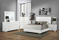 Coaster 203501Q-S4 4 pc felicity contemporary style glossy white finish wood queen bedroom set with paneled headboard