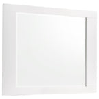 Coaster 203511Q-S4 4 pc Felicity high gloss white finish wood modern white faux leather tufted headboard queen bedroom set