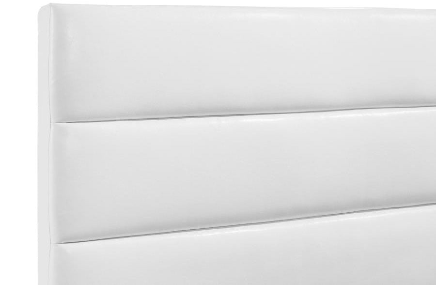 Coaster 203511Q-S4 4 pc Felicity high gloss white finish wood modern white faux leather tufted headboard queen bedroom set