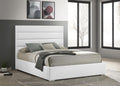 Coaster 203511Q  Felicity modern white faux leather tufted headboard queen bed