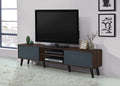 2036-GRY  Wade logan ardys dark walnut and grey finish wood mid century modern 71" TV Stand