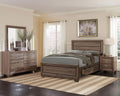 Coaster 204190Q-S4 4 pc kauffman washed taupe finish wood and natural oak wood grain queen bed set underbed drawers