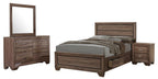 Coaster 204190Q-S4 4 pc kauffman washed taupe finish wood and natural oak wood grain queen bed set underbed drawers