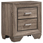 Coaster 204190Q-S4 4 pc kauffman washed taupe finish wood and natural oak wood grain queen bed set underbed drawers
