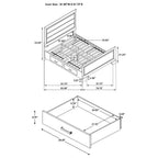 Coaster 204190Q-S4 4 pc kauffman washed taupe finish wood and natural oak wood grain queen bed set underbed drawers