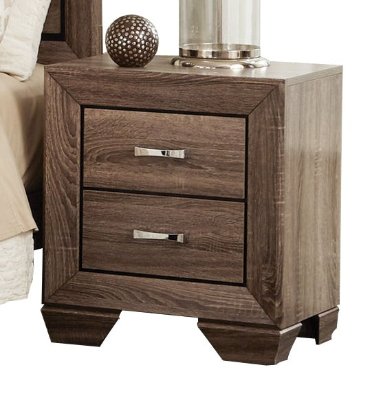 Coaster 204192 Kaufman washed taupe finish wood and natural oak wood grain nightstand