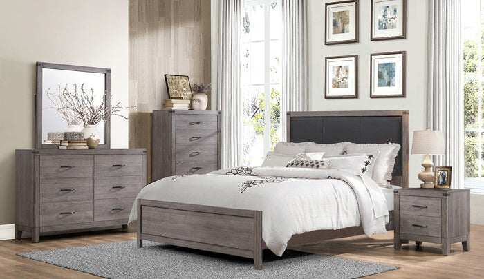 Homelegance 2042-4PC 4 pc Canora grey Woodrow rustic brown / grey wood grain finish bedroom set