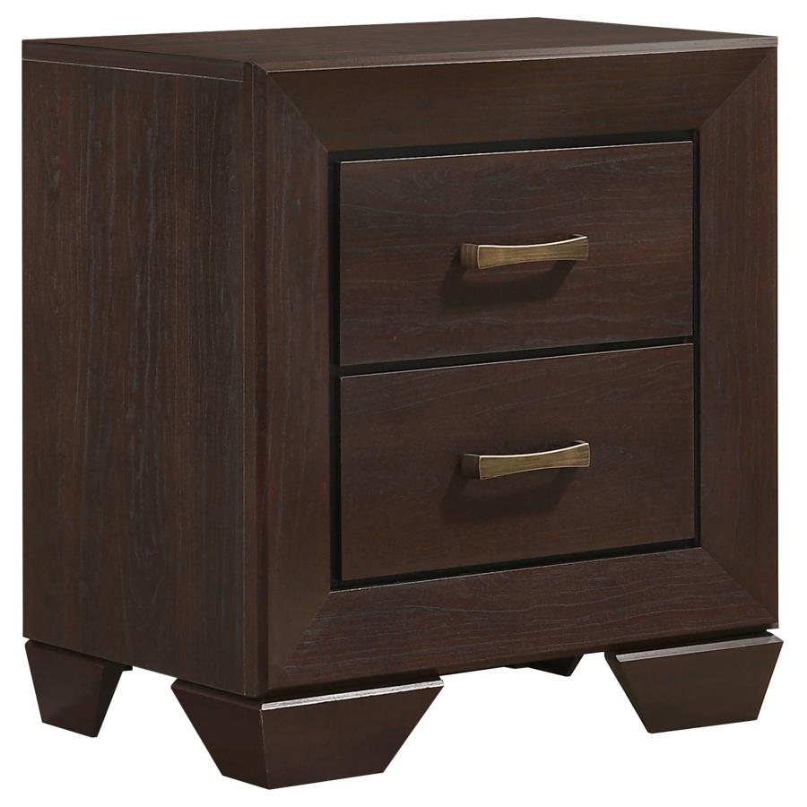 Coaster 204390Q-S4 4 pc kauffman dark cocoa finish wood and natural oak wood grain queen bed set underbed drawers