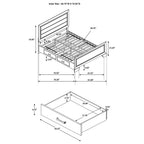 Coaster 204390Q-S4 4 pc kauffman dark cocoa finish wood and natural oak wood grain queen bed set underbed drawers