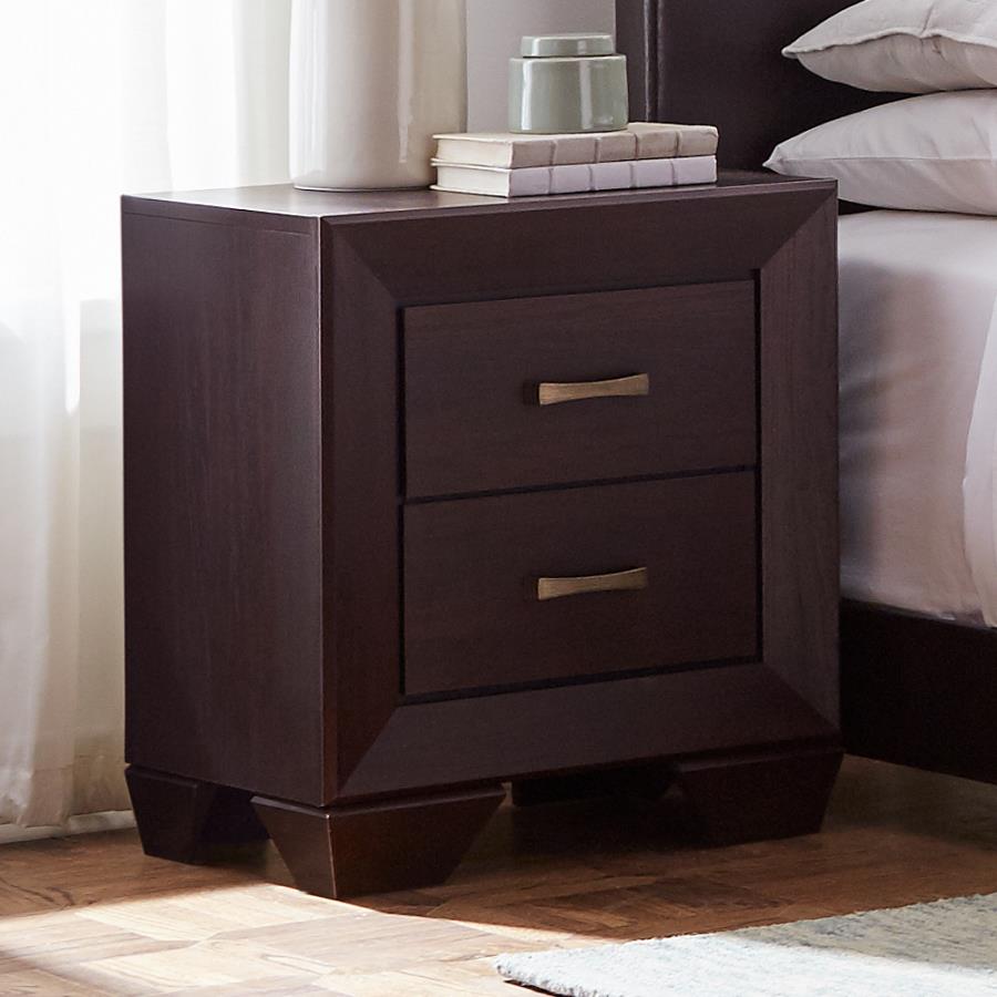 Coaster 204392 Fenbrook dark cocoa finish wood and natural oak wood grain finish nightstand