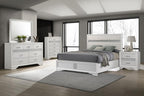 Coaster 205110Q-S4 4 pc Miranda white finish wood white fabric queen bedroom set