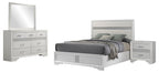 Coaster 205110Q-S4 4 pc Miranda white finish wood white fabric queen bedroom set