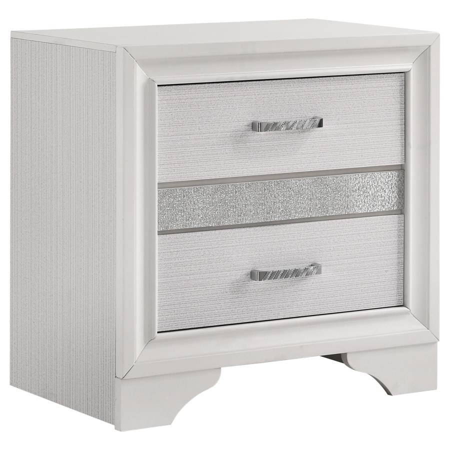 Coaster 205110Q-S4 4 pc Miranda white finish wood white fabric queen bedroom set