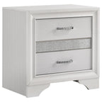 Coaster 205110Q-S4 4 pc Miranda white finish wood white fabric queen bedroom set