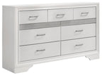 Coaster 205110Q-S4 4 pc Miranda white finish wood white fabric queen bedroom set