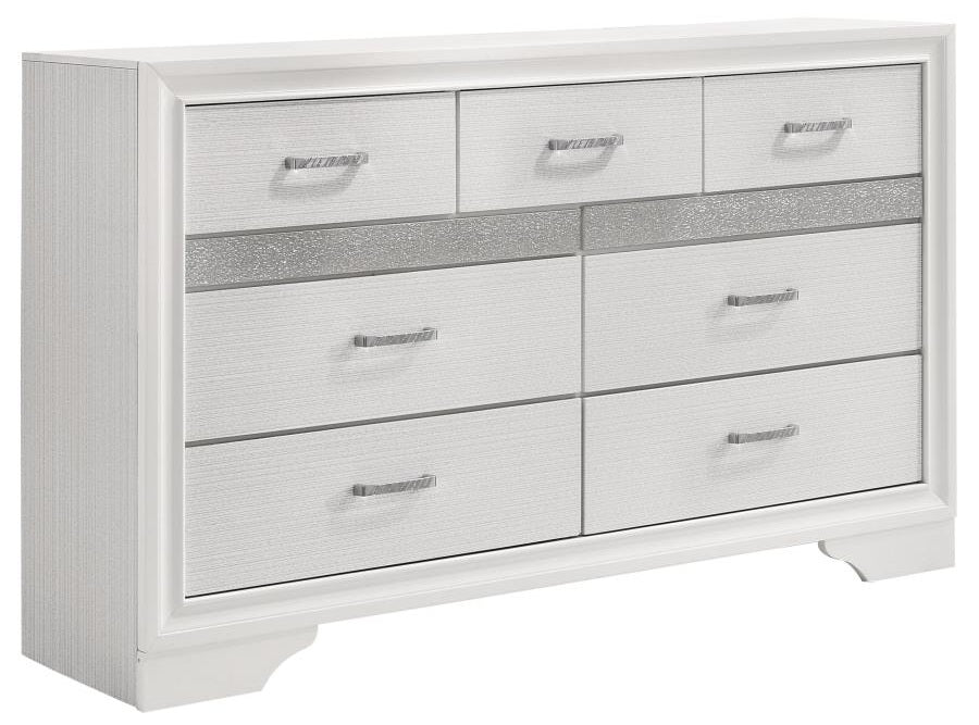 Coaster 205110Q-S4 4 pc Miranda white finish wood white fabric queen bedroom set