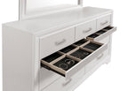 Coaster 205110Q-S4 4 pc Miranda white finish wood white fabric queen bedroom set
