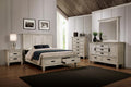 Coaster 205330Q 4 pc Franco antique white finish wood rustic coastal style queen bedroom set storage drawers in footboard