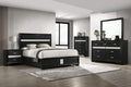 Coaster 206360Q-S4 4 pc Miranda black finish wood glitter accents queen bedroom set