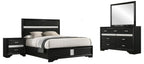 Coaster 206360Q-S4 4 pc Miranda black finish wood glitter accents queen bedroom set