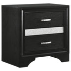 Coaster 206360Q-S4 4 pc Miranda black finish wood glitter accents queen bedroom set