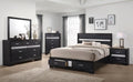 Coaster 206361Q 4 pc Miranda black finish wood footboard drawers queen bedroom set