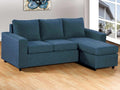 Asia Direct 2068-BL 2 pc elaine blue linen like fabric sectional sofa set