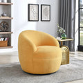 2069-YW Yellow Teddy Bear Fabric Swivel Barrel Chair