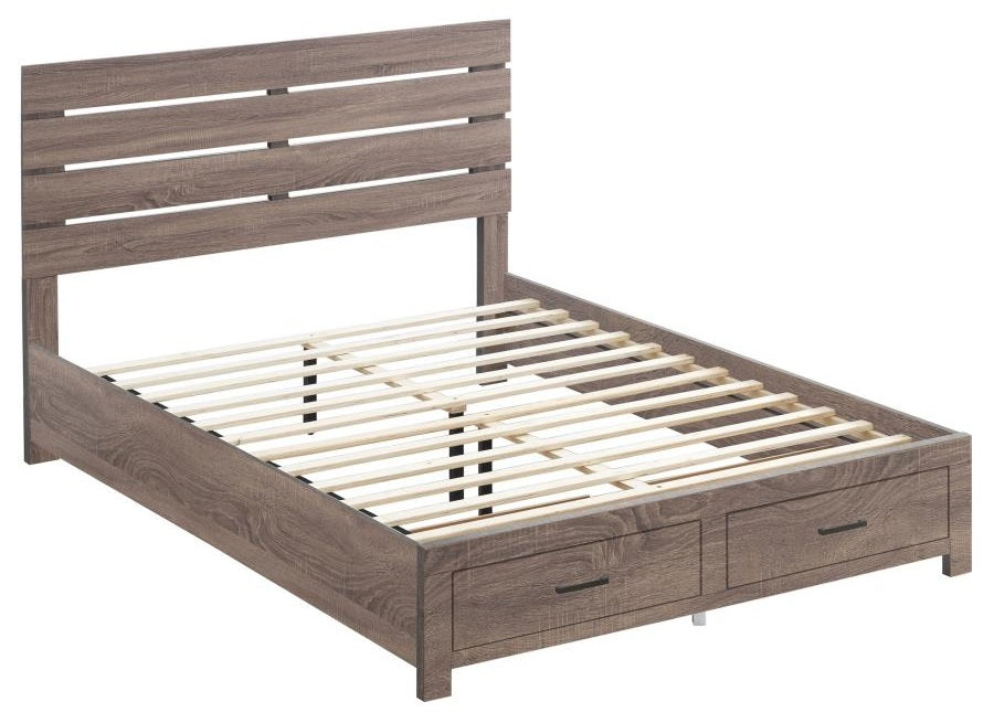 Coaster 207040Q-S4 4 pc Brantford barrell oak grain finish wood plank style queen bedroom set footboard drawers