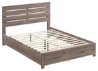 Coaster 207040Q-S4 4 pc Brantford barrell oak grain finish wood plank style queen bedroom set footboard drawers