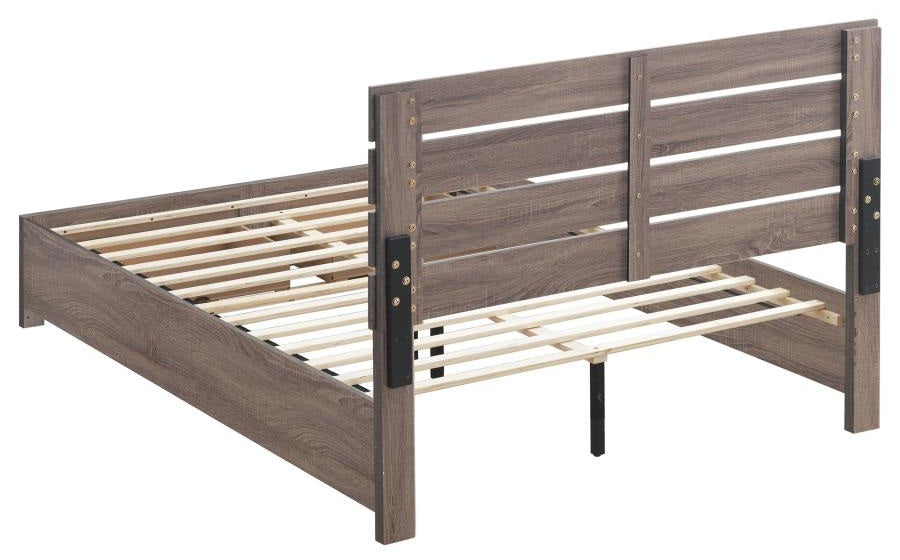 Coaster 207040Q-S4 4 pc Brantford barrell oak grain finish wood plank style queen bedroom set footboard drawers