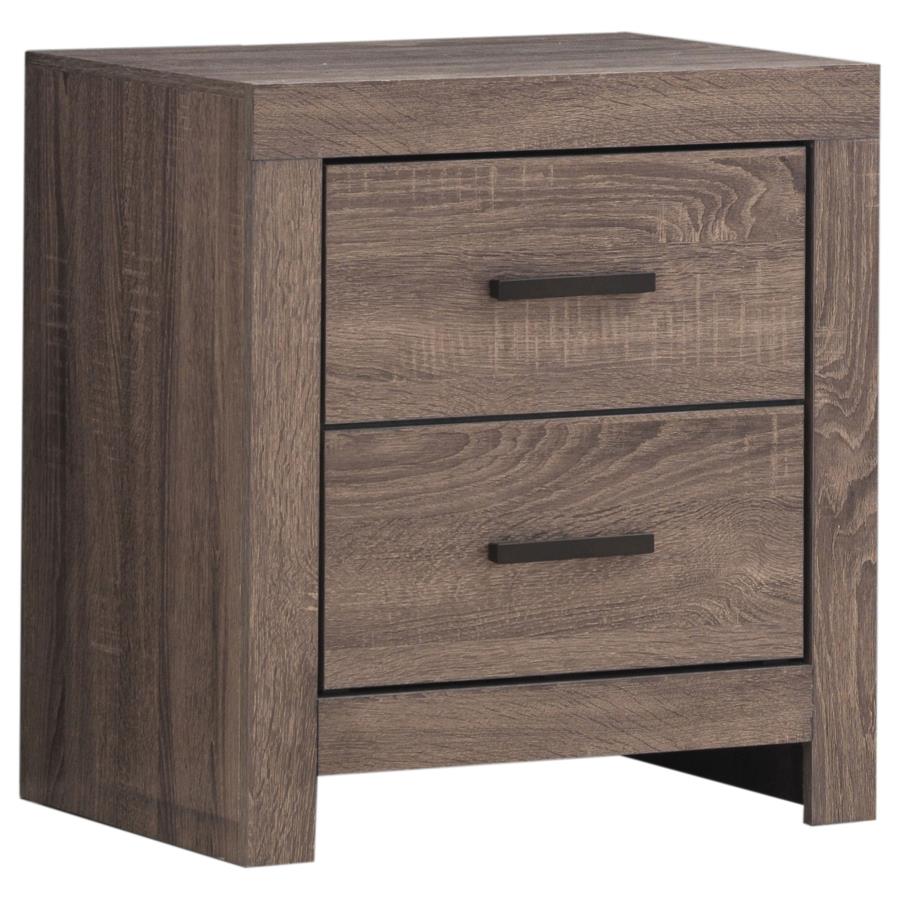 Coaster 207040Q-S4 4 pc Brantford barrell oak grain finish wood plank style queen bedroom set footboard drawers