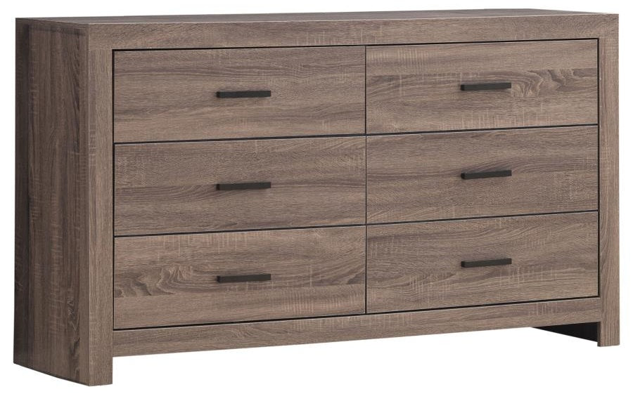 Coaster 207040Q-S4 4 pc Brantford barrell oak grain finish wood plank style queen bedroom set footboard drawers