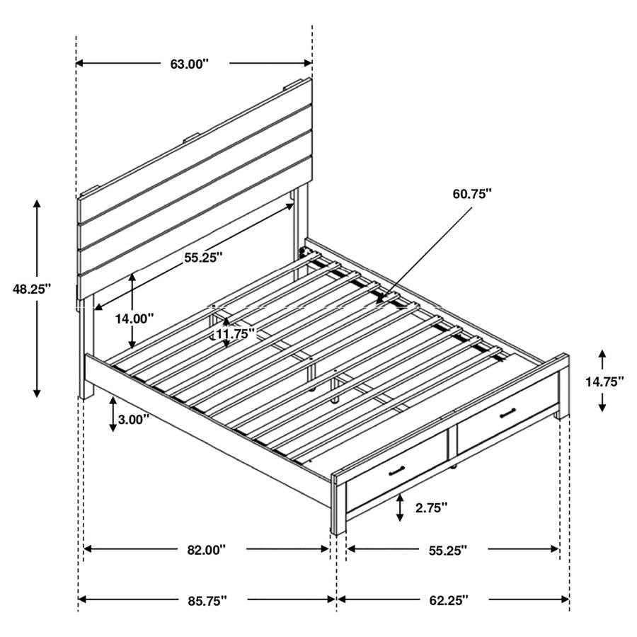 Coaster 207040Q-S4 4 pc Brantford barrell oak grain finish wood plank style queen bedroom set footboard drawers