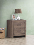 Coaster 207042 Brantford barrell oak finish wood dark bronze handles 2 drawer nightstand