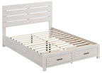 Coaster 207050Q-S4 4 pc Brantford coastal white grain finish wood plank style queen bedroom set footboard drawers