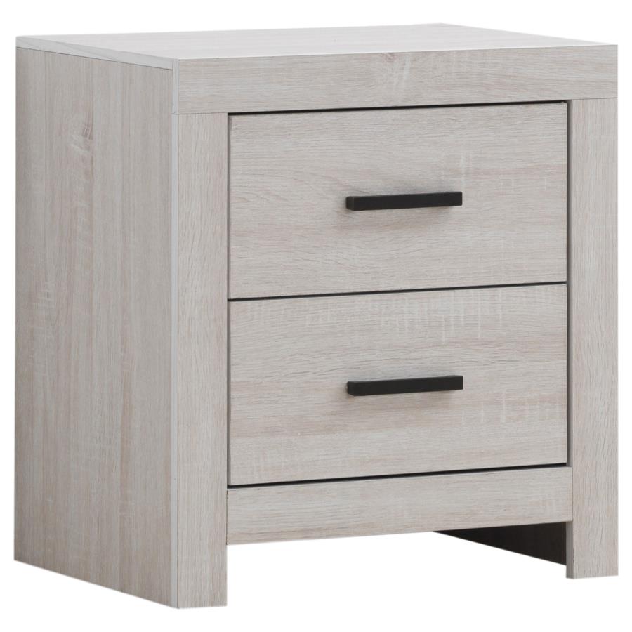 Coaster 207050Q-S4 4 pc Brantford coastal white grain finish wood plank style queen bedroom set footboard drawers