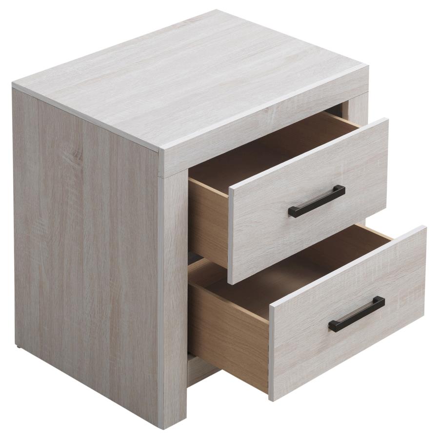 Coaster 207050Q-S4 4 pc Brantford coastal white grain finish wood plank style queen bedroom set footboard drawers