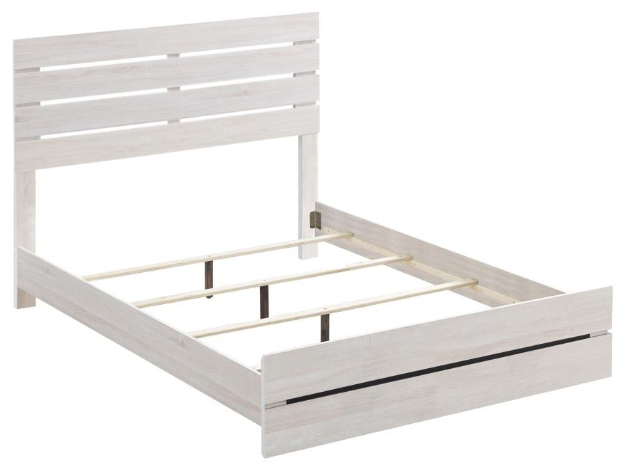 Coaster 207051Q-S4 4 pc Brantford coastal white grain finish wood plank style queen bedroom set