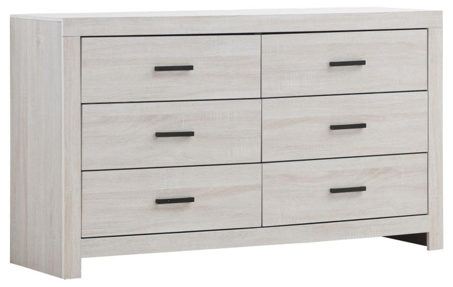 Coaster 207051Q-S4 4 pc Brantford coastal white grain finish wood plank style queen bedroom set