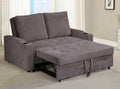 Asia Direct 2071-BR Daryl brown linen like fabric love seat set with pull out sleep area chaise cup holders
