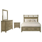 Coaster 207530Q-S4 4 pc Hazlewood vineyard oak finish wood queen bedroom set footboard drawers