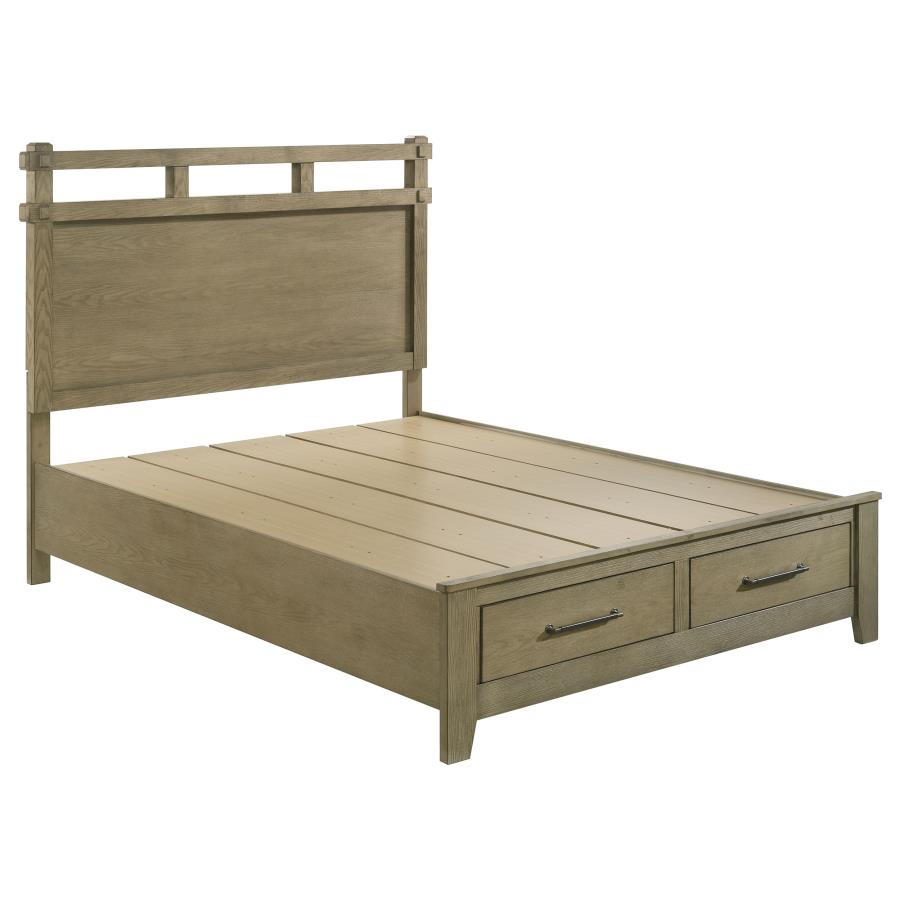 Coaster 207530Q-S4 4 pc Hazlewood vineyard oak finish wood queen bedroom set footboard drawers