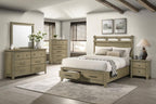 Coaster 207530Q-S4 4 pc Hazlewood vineyard oak finish wood queen bedroom set footboard drawers